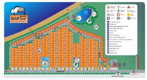 Bar West RV Resort Map.